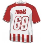 Bauer Decor Akrylátová vánoční ozdoba fotbalový dres s vlastním textem Zelená barva pruhy: PRUHOVANÉ BÍLOČERVENÉ – Zboží Dáma