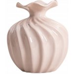 Váza AURELIA s vlnitým okrajem béžová 16,5x16,5x19 cm HOMLA – Hledejceny.cz