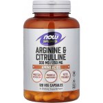 Now Foods Foods Arginin + Citrulin 500 250 mg 120 rostlinných kapslí – Hledejceny.cz