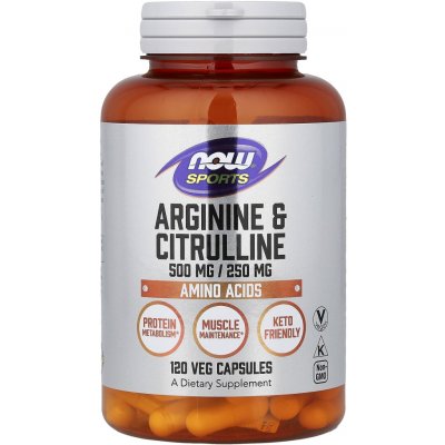 Now Foods Foods Arginin + Citrulin 500 250 mg 120 rostlinných kapslí – Hledejceny.cz