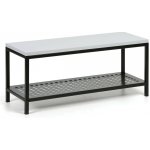 Šatní lavice s plechovým botníkem, 1000x360x439 mm, šedá – Zbozi.Blesk.cz