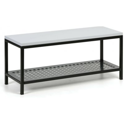 Šatní lavice s plechovým botníkem, 1000x360x439 mm, šedá – Zbozi.Blesk.cz