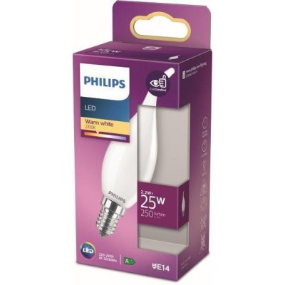 Philips 8718699762933 LED žárovka 1x2,2W E14 250lm 2700K teplá bílá, matná bílá, EyeComfort – Hledejceny.cz