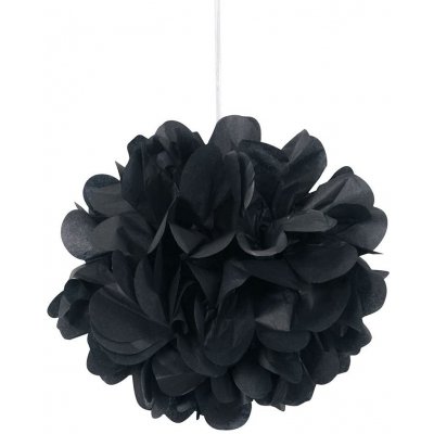 Dekorační závěsné pom pomy černé 23cm – Zboží Dáma
