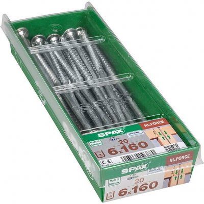 Spax Wirox Vrut do dřeva HI.FORCE, ø 6 × 160 mm, TX30, talířová hlava, 20 ks 4251010601612 – Hledejceny.cz