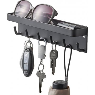 !!!Yamazaki Černý nástěnný věšák na klíče Smart s policí 6 x 24,5 cm – Zboží Dáma