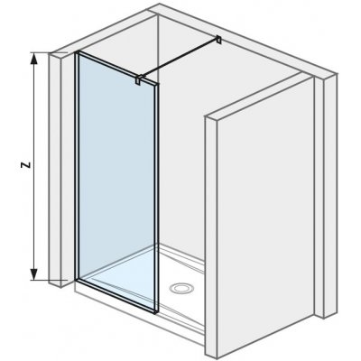 JIKA Cubito pure - skleněná stěna walk-in pro sprchovou vaničku 1200/1300x800/900 mm (H267429), stříbrná/Transparentní sklo (H2674290026681)