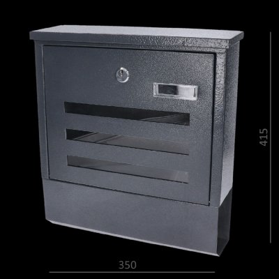 Poštovní schránka (350x415x125mm, hrúbka 0.6mm), max. formát listu: A4, antracitová – Hledejceny.cz