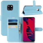 Litchi PU kožené peněženkové pouzdro na mobil Huawei Mate 20 Pro - modré – Zboží Živě