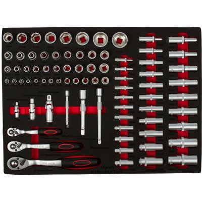 AHProfi Gola sada v pěnové výplni do dílenského vozíku, 80 dílů H17039EW1 – Zboží Dáma