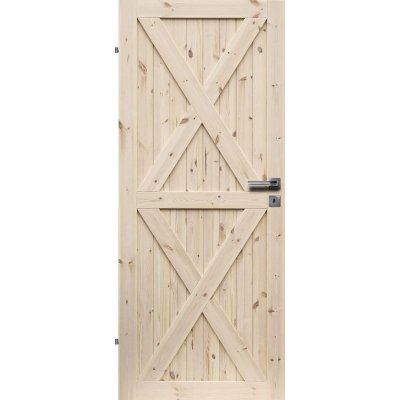 Loft Interiérové dveře 80 L, 846 × 1985 mm, masivní dřevo, levé, borovice, plné Z49256 – Zboží Mobilmania