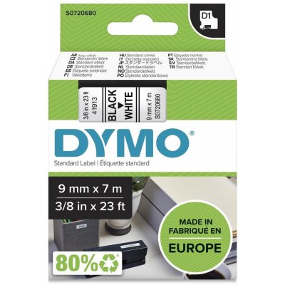 DYMO páska D1 9mm x 7m, černá na bílé, 40913, S0720680 – Zboží Mobilmania