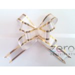 Stahovací mašle 2,5 cm x 25 ks - bílá s pruhy – Zboží Dáma