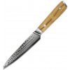Kuchyňský nůž UG Grill Nůž Utility 13 25 cm Damašková ocel 45 olivové dřevo