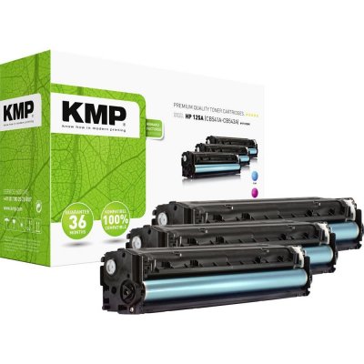 KMP HP H-T113 CMY kazeta s tonerem kombinované balení náhradní 125A, CB541A, CB542A, CB543A azurová, purppurová, žlutá 1