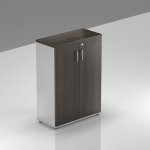 Nábytek Designový cz S383 07 - Kancelářská skříň Komfort, 80x38,5x113 cm, dveře 3/3 , kaštan/šedá – Zboží Dáma