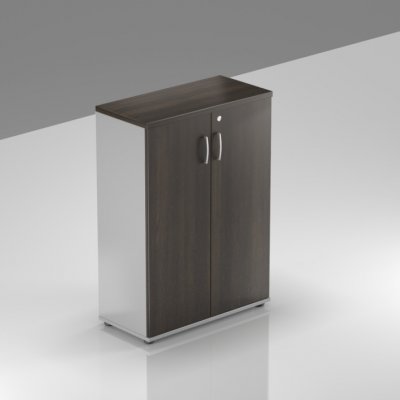 Nábytek Designový cz S383 07 - Kancelářská skříň Komfort, 80x38,5x113 cm, dveře 3/3 , kaštan/šedá – Zboží Dáma