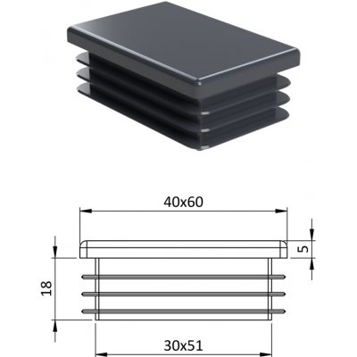 Krytka plastová 40 x 60 mm – Sleviste.cz