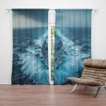 Sablio Závěs Válečná loď prorážející oceán: 2ks 140x250cm – Hledejceny.cz
