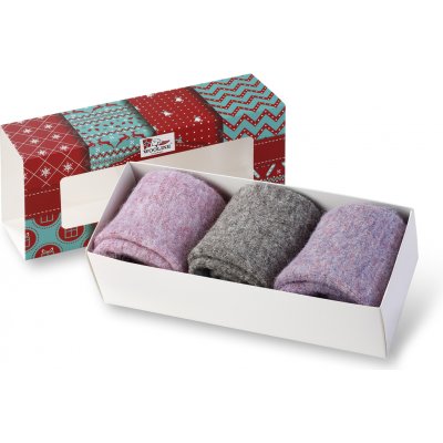 Wooline Dárkové balení ponožky 3v1 MERINO NATURAL WOOL 12 dámské – Hledejceny.cz