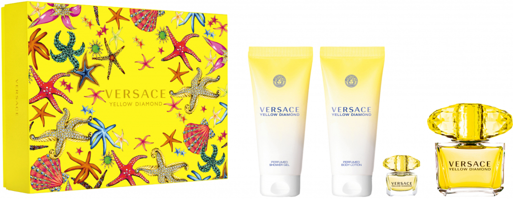 Versace Yellow Diamond Woman EDT 90 ml + sprchový gel 100 ml + tělové mléko 100 + EDT 5 ml dárková sada