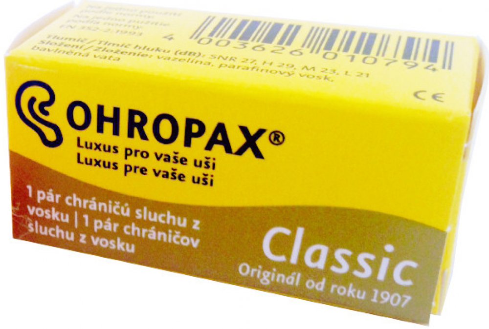 Ohropax Classic Voskové Špunty do uší 1 pár | Srovnanicen.cz