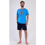 Méďa Happy pánské pyžamo krátké modré – Zboží Dáma