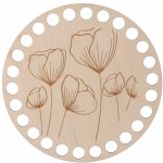 ČistéDřevo Dřevěný podtácek k obháčkování vlčí máky 12cm – Zboží Dáma