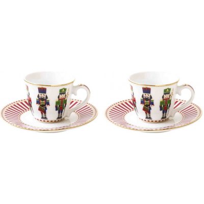 Easy Life Sada porcelánových šálků a podšálků Nutcracker 2x 80 ml – Zbozi.Blesk.cz