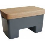 PRACTIC Máslenka na vodu s dřevěným víkem barva šedá – Sleviste.cz