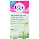 Veet Wax Strips voskové depilační pásky pro suchou pokožku Aloe Vera & Parfum of the Lotus Flower 12 ks