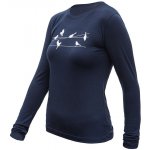 Sensor Merino Active Songbirds dámské triko dlouhý rukáv Deep Blue – Zboží Dáma