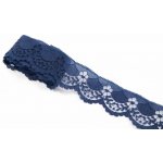 Silonová krajka - tmavě modrá - šířka 4 cm – Zboží Dáma