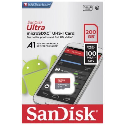 SanDisk microSDXC 200 GB SDSQUA4-200G-GN6MA – Zboží Živě