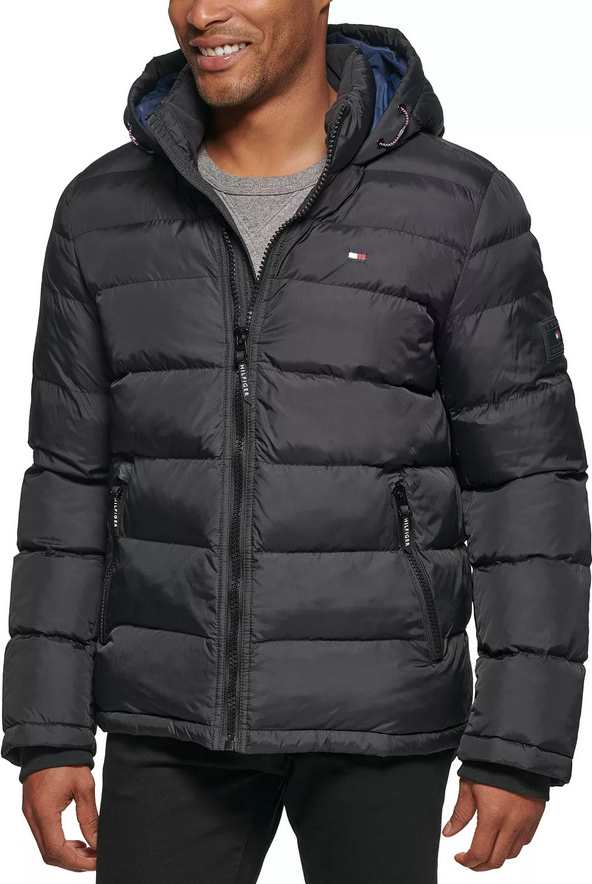 Tommy Hilfiger prošívaná zimní pánská bunda Quilted černá