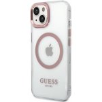 Pouzdro Guess Transparent MagSafe Kompatibilní iPhone 14 Plus růžové