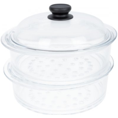 Pyrex Skleněné napařovací nástavce ø 24 cm x 9 cm, 2 ks s poklicí – Zboží Dáma