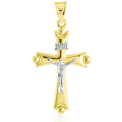 Gemmax Jewelry Zlatý přívěsek Ježíš Kristus na kříži GUPCN 36711