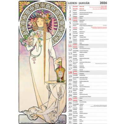 Alfons Mucha nástěnný 2026 – Sleviste.cz