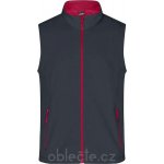 Pánská 2-vrstvá promo softshellová vesta JN 1128 iron grey-red – Sleviste.cz