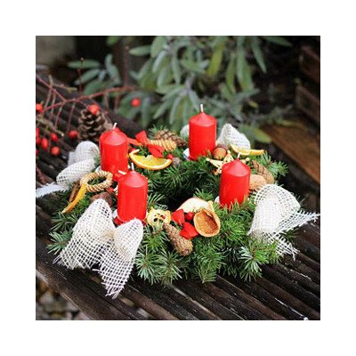 Balkonika Adventní věnec červená-krémová 30 cm – Hledejceny.cz