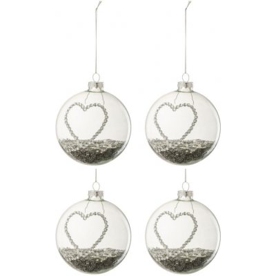 Set čtyř skleněných vánočních ozdob J-Line Orois 10 cm – Hledejceny.cz