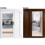 Soft Dvoukřídlé vchodové 3/3 sklo čiré + panel Zlatý dub/bílá levé 150 x 200 cm – Hledejceny.cz