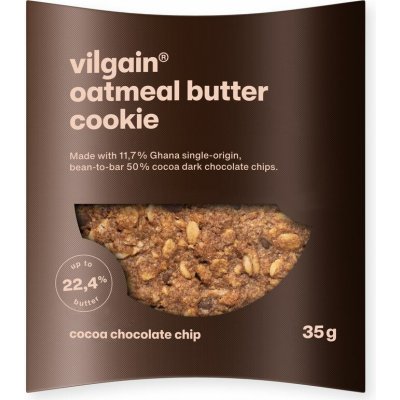 Vilgain Oatmeal Butter Cookie – kakao choco chip 35 g – Hledejceny.cz