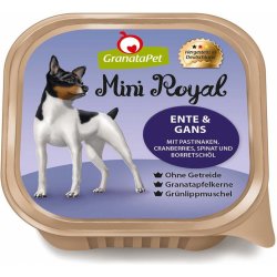 GranataPet Mini Royal Adult Dog kachní a husí a pastinák brusinky špenát a borákový olej 22 x 150 g