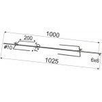 Marcel Teplý Grilovací jehla nerezová ocel 1000mm/10mm/6x6mm – Sleviste.cz