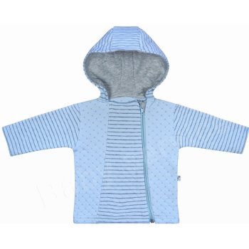 Baby Service kabátek s kapucí Puntík/pruhy modrý