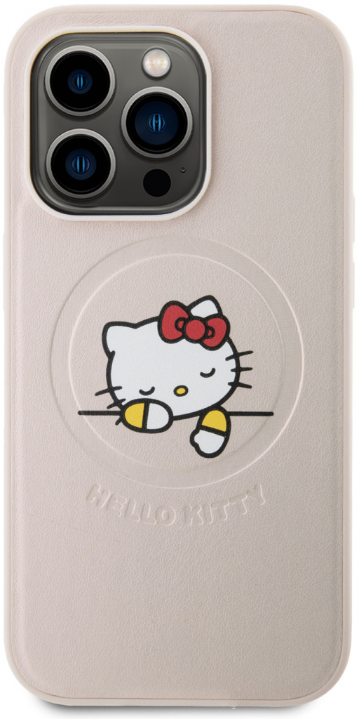 Hello Kitty PU Kitty Asleep Logo MagSafe Apple iPhone 15 PRO růžové