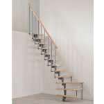 Minka Lomené schody Style - točité schody, 12 stupňů BUK, lomené rameno, šedá barva konstrukce, modulové schody – Zboží Mobilmania