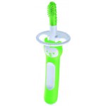 MaM Massaging Brush dětský zubní kartáček s bezpečnostním krytem Zelený – Sleviste.cz